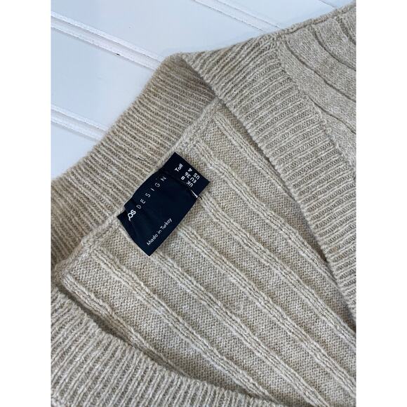ASOS DESIGN Tall Knitted Maxi Sweater Dress with V-Neck in Oatmeal Size 4 - Picture 8 of 9